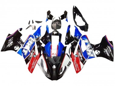 Billige BMW S1000RR Motorrad Verkleidung 2015-2016 - Blau Rot Glanzendes Schwarz
