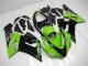 Billige Kawasaki ZX6R Motorrad Verkleidung 2005-2006 - Grun Glanzendes Schwarz Elf