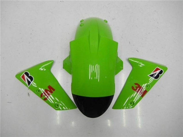 Billige Kawasaki ZX6R Motorrad Verkleidung 2005-2006 - Grun Glanzendes Schwarz Elf