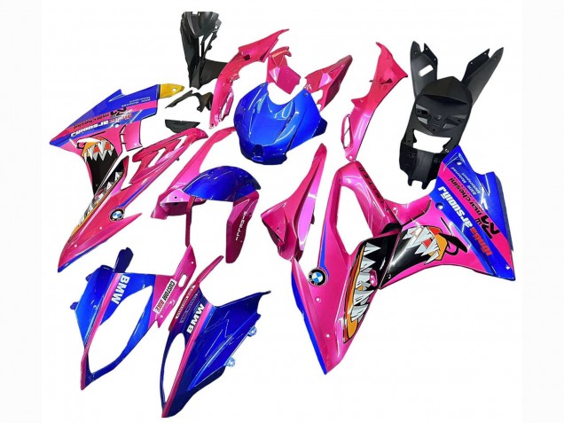 Billige BMW S1000RR Motorrad Verkleidung 2015-2016 - Rosa Blau Hai