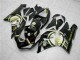 Billige Kawasaki ZX6R Motorrad Verkleidung 2005-2006 - Glanzendes Schwarz Weiss Gold Lucky Strike