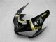 Billige Kawasaki ZX6R Motorrad Verkleidung 2005-2006 - Glanzendes Schwarz Weiss Gold Lucky Strike