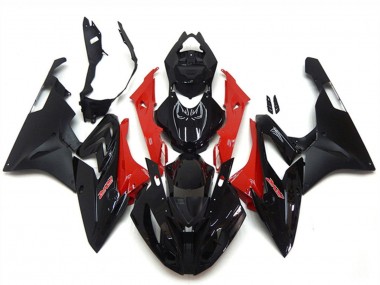 Billige BMW S1000RR Motorrad Verkleidung 2015-2016 - Rot Glanzendes Schwarz Matt Schwarz
