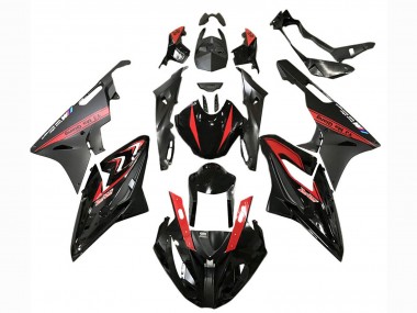 Billige BMW S1000RR Motorrad Verkleidung 2015-2016 - Rot Glanzendes Schwarz Matt Schwarz