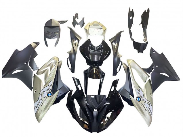 Billige BMW S1000RR Motorrad Verkleidung 2015-2016 - Silber Glanzendes Schwarz Matt Schwarz