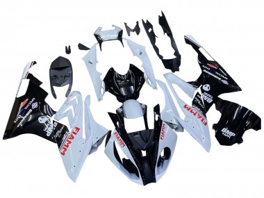 Billige BMW S1000RR Motorrad Verkleidung 2015-2016 - Weiss Glanzendes Schwarz Fiamm