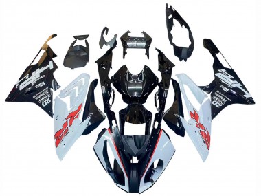 Billige BMW S1000RR Motorrad Verkleidung 2015-2016 - Weiss Glanzendes Schwarz