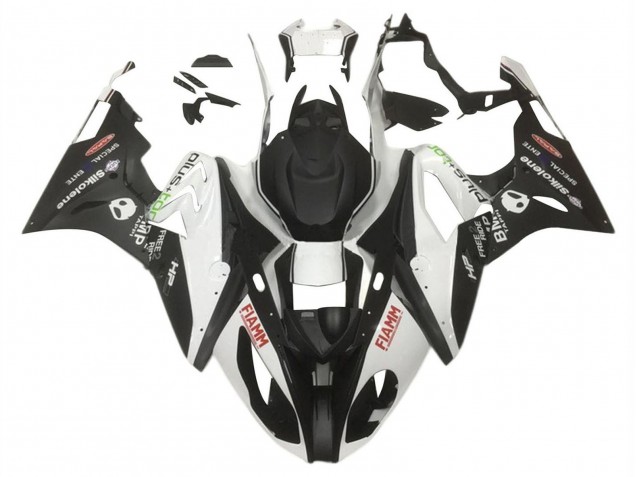 Billige BMW S1000RR Motorrad Verkleidung 2015-2016 - Weiss Matt Schwarz HP Fiamm