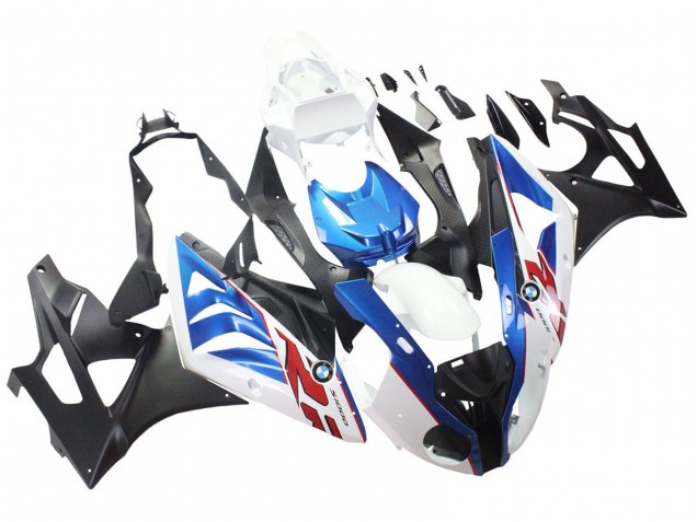 Billige BMW S1000RR Motorrad Verkleidung 2009-2014 - Weiss Blau Matt Schwarz