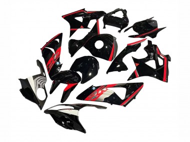Billige BMW S1000RR Motorrad Verkleidung 2009-2014 - Rot Glanzendes Schwarz