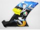Billige Kawasaki ZX6R Motorrad Verkleidung 2005-2006 - Blau Gelb Schwarz Hai