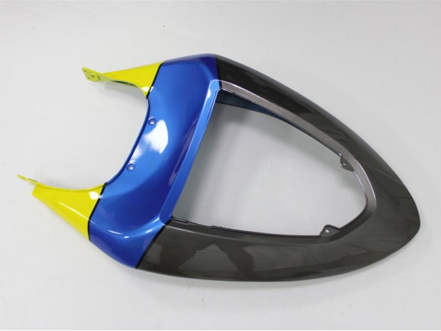 Billige Kawasaki ZX6R Motorrad Verkleidung 2005-2006 - Blau Gelb Schwarz Hai