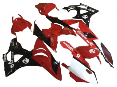 Billige BMW S1000RR Motorrad Verkleidung 2009-2014 - Rot Weiss Glanzendes Schwarz