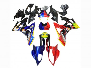 Billige BMW S1000RR Motorrad Verkleidung 2009-2014 - Rot Blau Gelb Hai