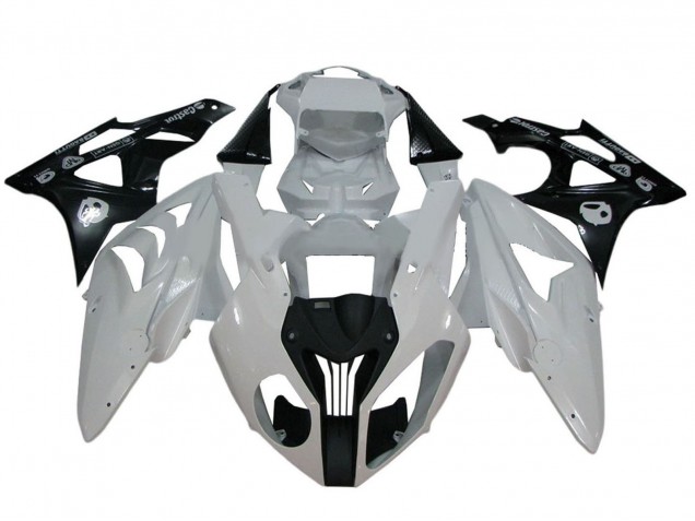 Billige BMW S1000RR Motorrad Verkleidung 2009-2014 - Weiss Glanzendes Schwarz