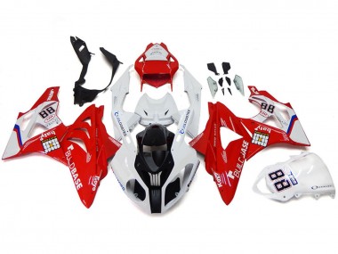 Billige BMW S1000RR Motorrad Verkleidung 2009-2014 - Weiss Rot