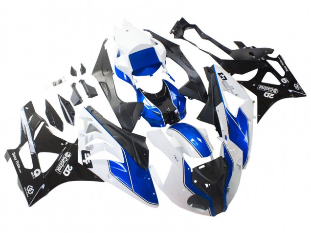 Billige BMW S1000RR Motorrad Verkleidung 2009-2014 - Weiss Blau Glanzendes Schwarz Castrol