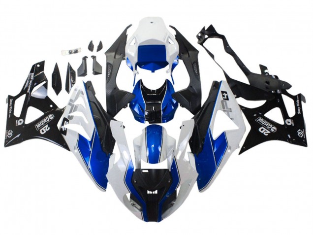 Billige BMW S1000RR Motorrad Verkleidung 2009-2014 - Weiss Blau Glanzendes Schwarz Castrol