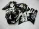 Billige Kawasaki ZX6R Motorrad Verkleidung 2005-2006 - Glanzendes Schwarz Weiss West