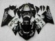 Billige Kawasaki ZX6R Motorrad Verkleidung 2005-2006 - Glanzendes Schwarz Weiss West
