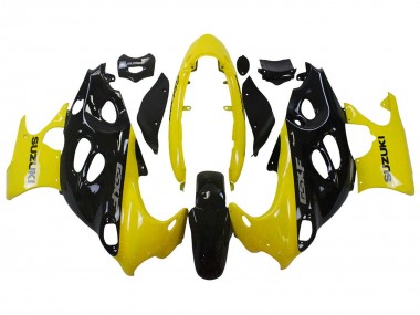 Billige Suzuki GSX600F/GSX750F Motorrad Verkleidung 2004-2006 - Glanzendes Schwarz Gelb