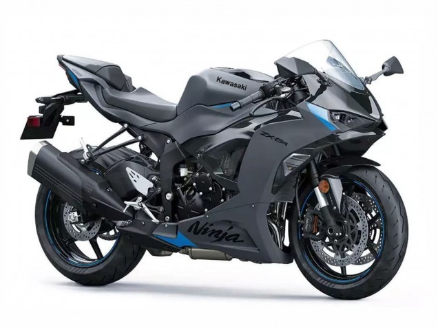 Billige Kawasaki ZX6R Motorrad Verkleidung 2023-2025 - Grau Ninja