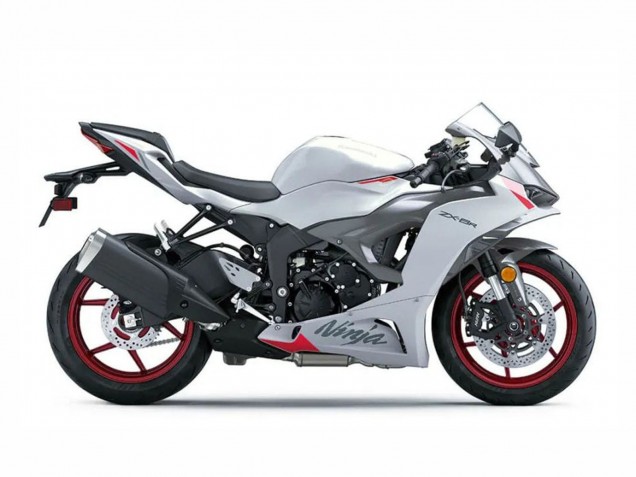Billige Kawasaki ZX6R Motorrad Verkleidung 2023-2025 - Perl Weiss Schwarz Rot