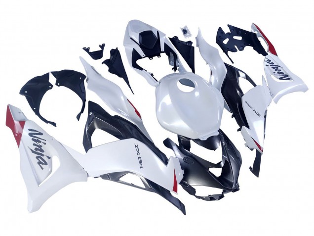 Billige Kawasaki ZX6R Motorrad Verkleidung 2023-2025 - Perl Weiss Schwarz Rot