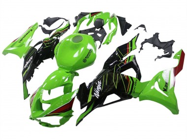 Billige Kawasaki ZX6R Motorrad Verkleidung 2023-2025 - Grun Schwarz