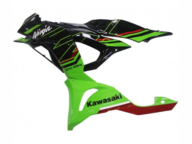 Billige Kawasaki ZX6R Motorrad Verkleidung 2023-2025 - Grun Schwarz