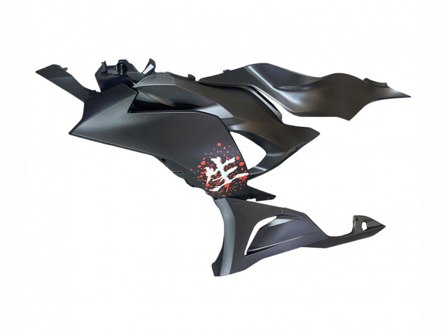 Billige Kawasaki ZX6R Motorrad Verkleidung 2023-2025 - Schwarz Weiss mit Blume