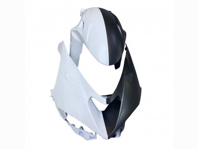 Billige Kawasaki ZX6R Motorrad Verkleidung 2023-2025 - Schwarz Weiss mit Blume