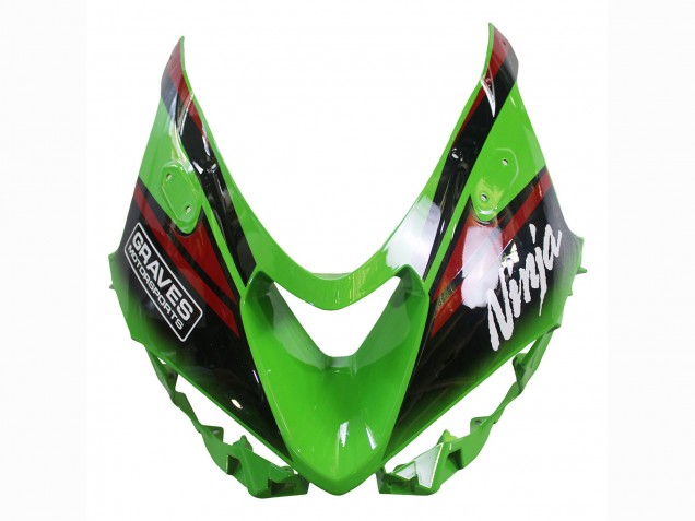 Billige Kawasaki ZX6R Motorrad Verkleidung 2023-2025 - Grun Schwarz Rot Gelb Dunlop
