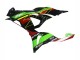 Billige Kawasaki ZX6R Motorrad Verkleidung 2023-2025 - Grun Schwarz Rot Gelb Dunlop