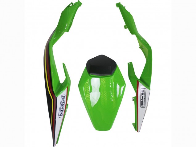 Billige Kawasaki ZX6R Motorrad Verkleidung 2023-2025 - Grun Schwarz Rot Gelb Dunlop