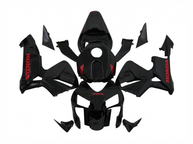 Billige Honda CBR600RR Motorrad Verkleidung 2003-2004 - Glanzendes Schwarz Rot Aufkleber