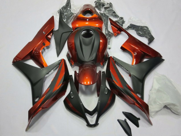 Billige Honda CBR600RR Motorrad Verkleidung Kit 2007-2008 - Orange Matt Schwarz