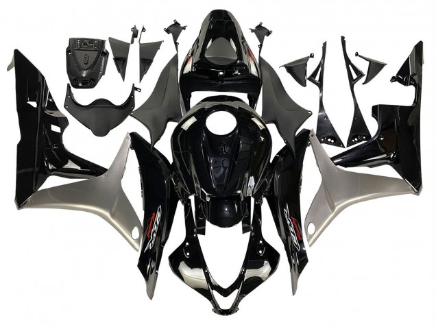 Billige Honda CBR600RR Motorrad Verkleidung Kit 2007-2008 - Silber Glanzendes Schwarz