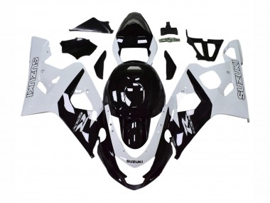 Billige Suzuki GSXR 600 / GSXR 750 Motorrad Verkleidung 2004-2005 - Weiss Schwarz