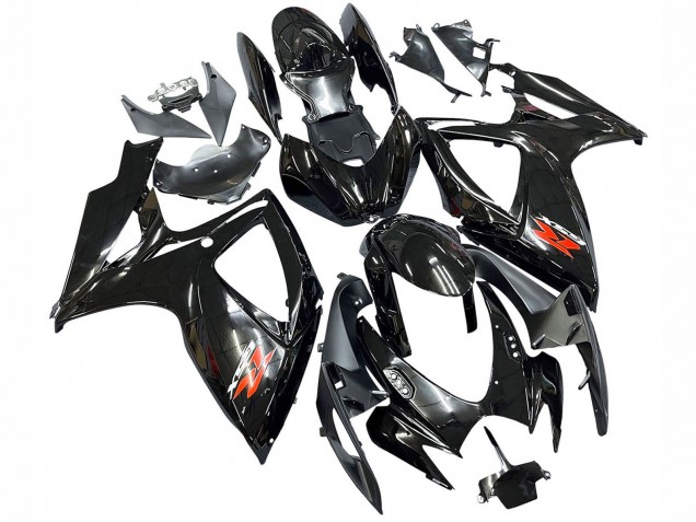 Billige Suzuki GSXR 600 / GSXR 750 Motorrad Verkleidung 2006-2007 - Glanzendes Schwarz Silber Rot