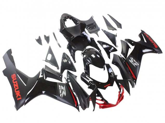 Billige Suzuki GSXR 600 / GSXR 750 Motorrad Verkleidung 2011-2024 - Schwarz Grau Rot Linie
