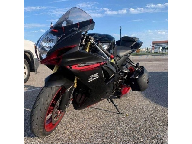 Billige Suzuki GSXR 600 / GSXR 750 Motorrad Verkleidung 2011-2024 - Schwarz Grau Rot Linie