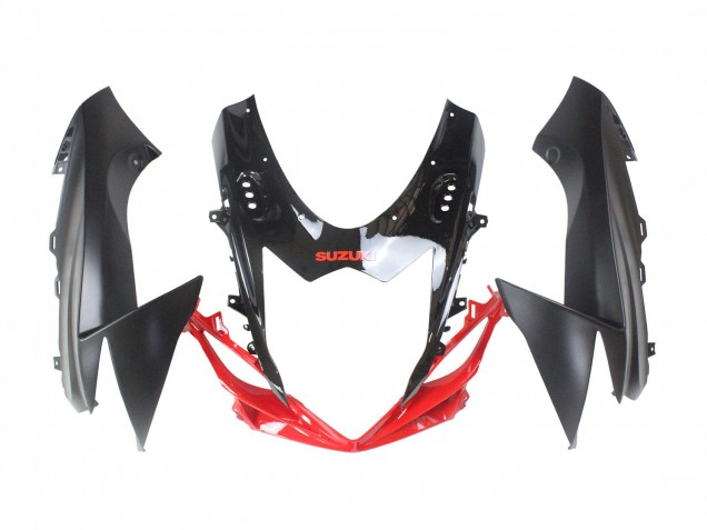 Billige Suzuki GSXR 600 / GSXR 750 Motorrad Verkleidung 2011-2024 - Schwarz Grau Rot Linie