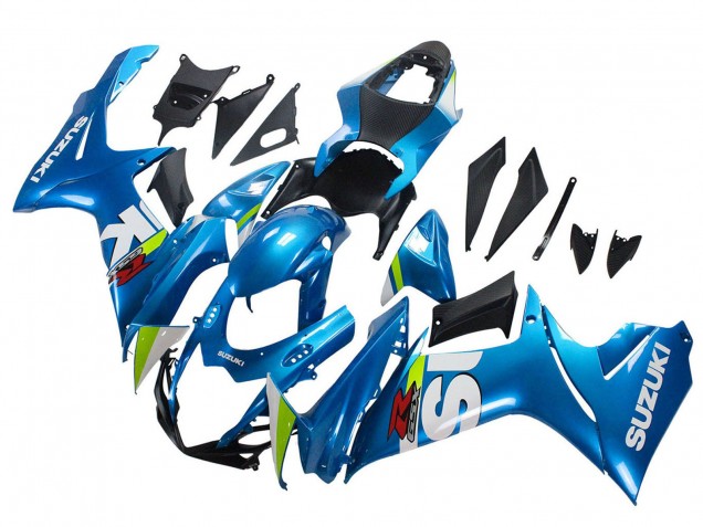 Billige Suzuki GSXR 600 / GSXR 750 Motorrad Verkleidung 2011-2024 - Hellblau Grun Weiss Rot