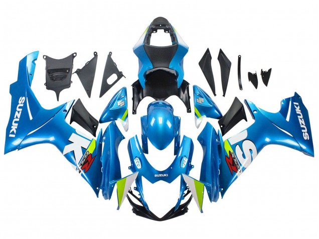 Billige Suzuki GSXR 600 / GSXR 750 Motorrad Verkleidung 2011-2024 - Hellblau Grun Weiss Rot