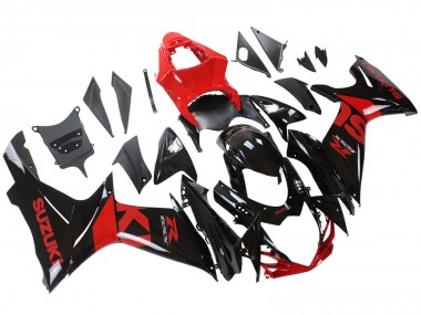 Billige Suzuki GSXR 600 / GSXR 750 Motorrad Verkleidung Kit 2011-2024 - Rot Glanzendes Schwarz