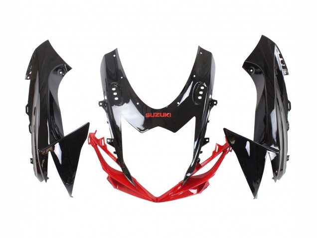 Billige Suzuki GSXR 600 / GSXR 750 Motorrad Verkleidung Kit 2011-2024 - Rot Glanzendes Schwarz