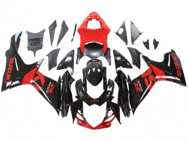 Billige Suzuki GSXR 600 / GSXR 750 Motorrad Verkleidung Kit 2011-2024 - Rot Glanzendes Schwarz