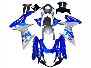 Billige Suzuki GSXR 600 / GSXR 750 Motorrad Verkleidung 2011-2024 - Blau Silber Ecstar