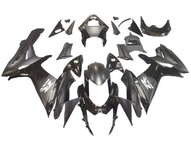 Billige Suzuki GSXR 600 / GSXR 750 Motorrad Verkleidung 2011-2024 - Matt Schwarz Glanzendes Schwarz Weiss Aufkleber